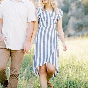 Cupshe striped wrap dress